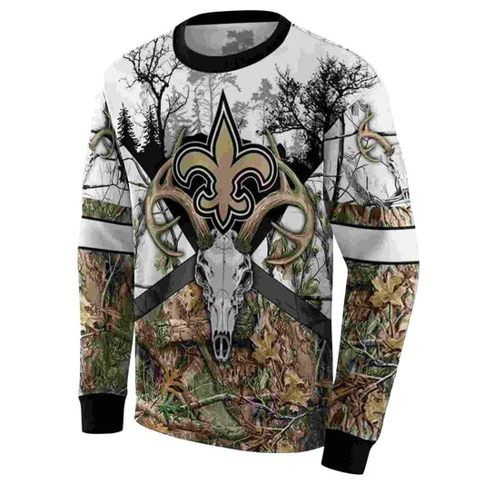 Personalized New Orleans Saints Logo And Forest Silhouette AOP Sweatshirt - Moonbestprint