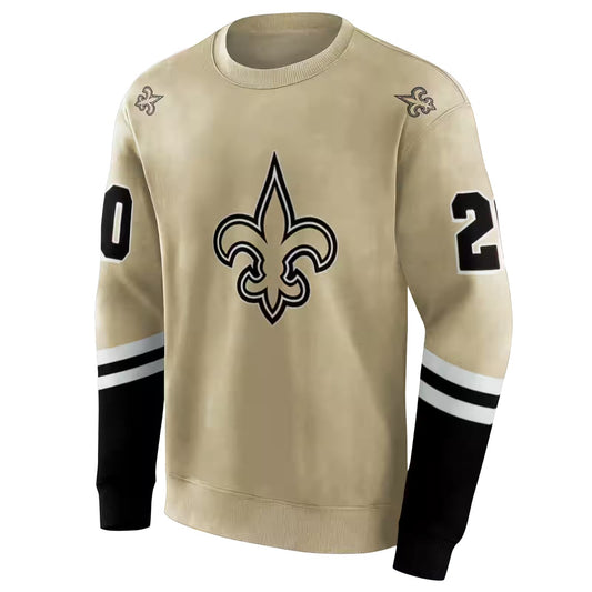 Personalized New Orleans Saints Logo Inside Me Striped Gold Pattern AOP Sweatshirt - Moonbestprint