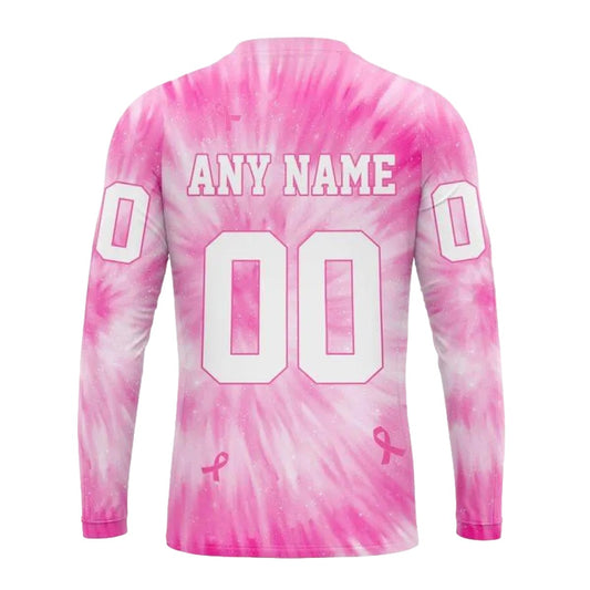 Personalized New Orleans Saints Pink Tie Dye AOP Sweatshirt - Moonbestprint