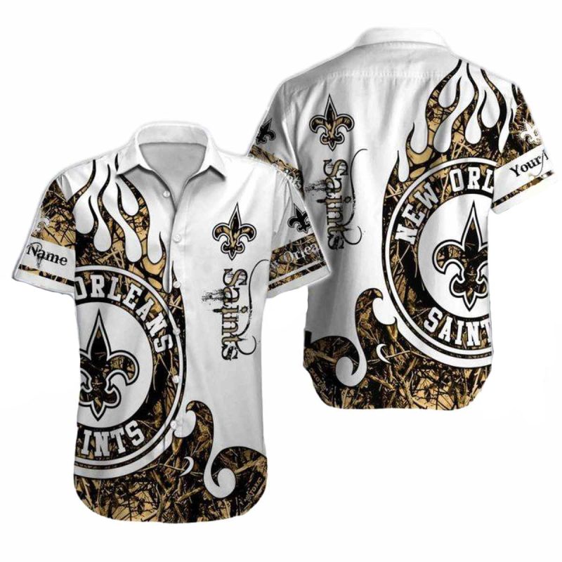 Personalized New Orleans Saints Realtree Hunting Hawaiian Shirt - Moonbestprint