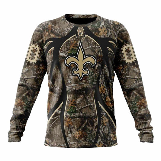 Personalized New Orleans Saints Special Hunting Camo AOP Sweatshirt - Moonbestprint