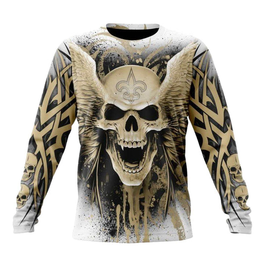 Personalized New Orleans Saints Special Kits With Angel Skull AOP Sweatshirt - Moonbestprint