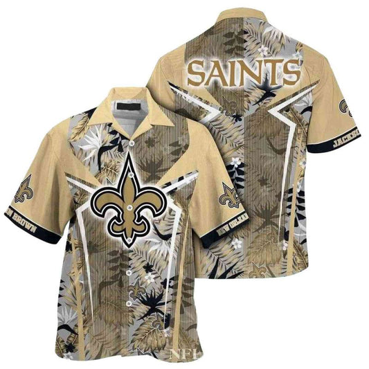 Personalized New Orleans Saints Tropic Fanfare Hawaiian Shirt - Moonbestprint