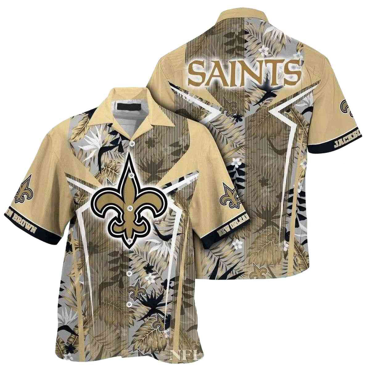 Personalized New Orleans Saints Tropic Fanfare Hawaiian Shirt - Moonbestprint