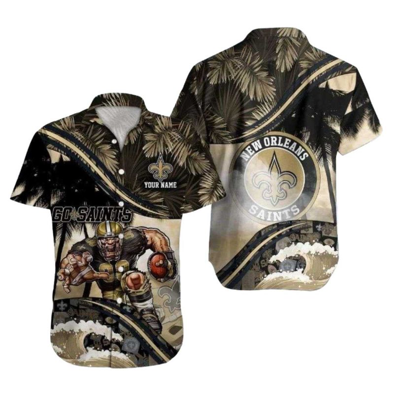 Personalized New Orleans Saints Wave Surfing Saints Player Tropical Hawaiian Shirt - Moonbestprint