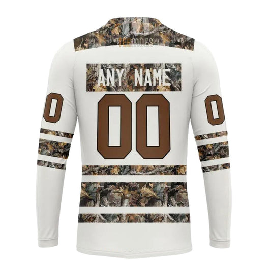Personalized New Orleans Saints White Camo Hunting AOP Sweatshirt - Moonbestprint