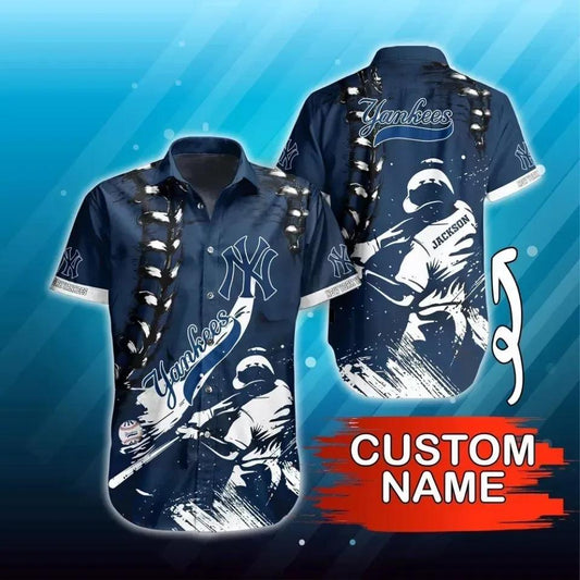 Personalized New York Baseball Team NY Yankeess Hawaiian Shirt, MLB Hawaiian Shirt Moonbestprint