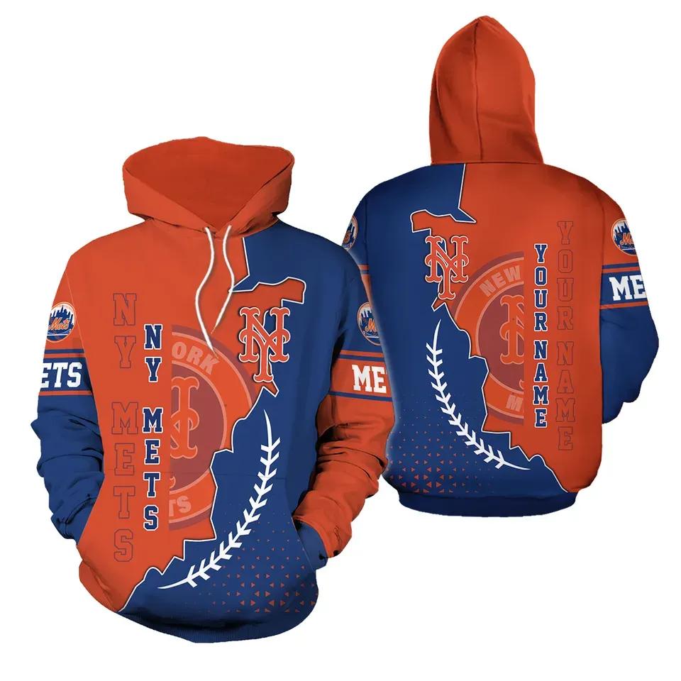Personalized New York Mets Laurel Wreath 3D HOODIE, MLB Hoodie Moonbestprint