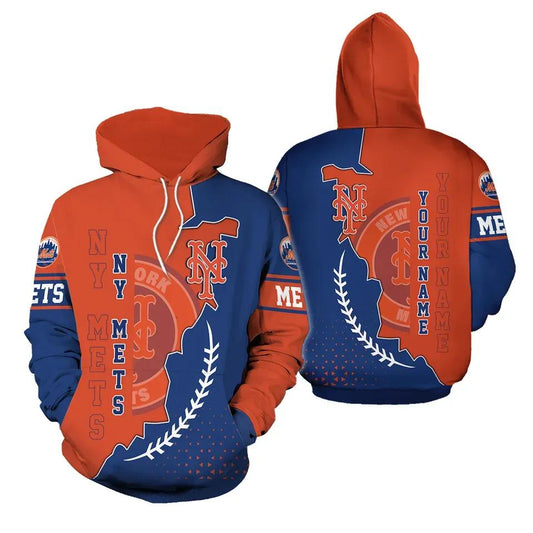 Personalized New York Mets Laurel Wreath 3D HOODIE, MLB Hoodie Moonbestprint