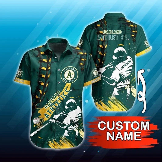 Personalized Oakland Baseball Team Athleticss Casual Shirt, MLB Hawaiian Shirt Moonbestprint