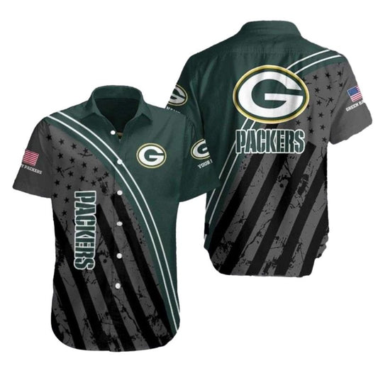 Personalized Patriotic Green Bay Packers Us Flag Hawaiian Shirt - Moonbestprint