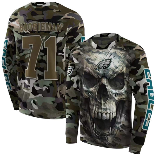 Personalized Philadelphia Eagles Camo Skull Aop Sweatshirt - Moonbestprint