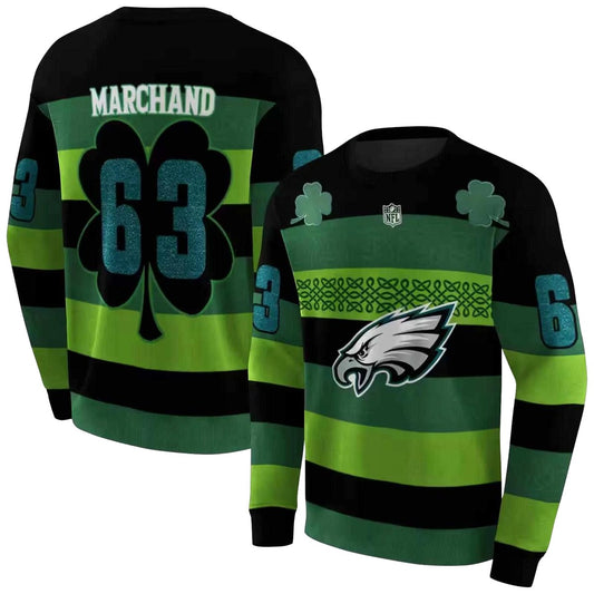 Personalized Philadelphia Eagles Celtic Patterns Green Aop Sweatshirt - Moonbestprint