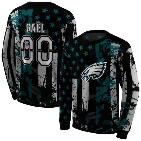 Personalized Philadelphia Eagles Distressed Flag Green Black Aop Sweatshirt - Moonbestprint