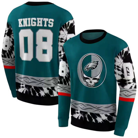 Personalized Philadelphia Eagles Grateful Vibes Green Aop Sweatshirt - Moonbestprint