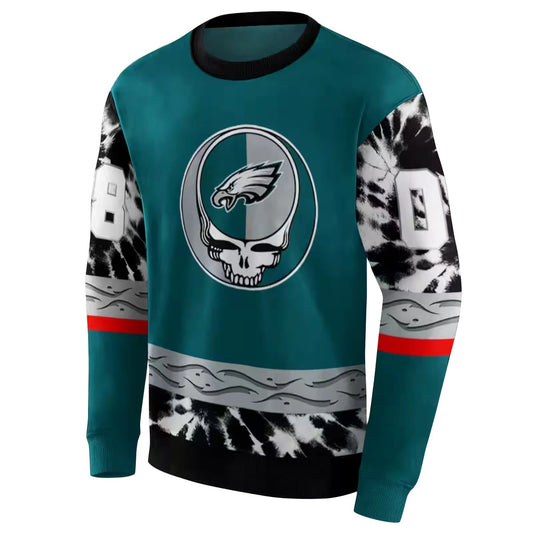 Personalized Philadelphia Eagles Grateful Vibes Green Aop Sweatshirt - Moonbestprint