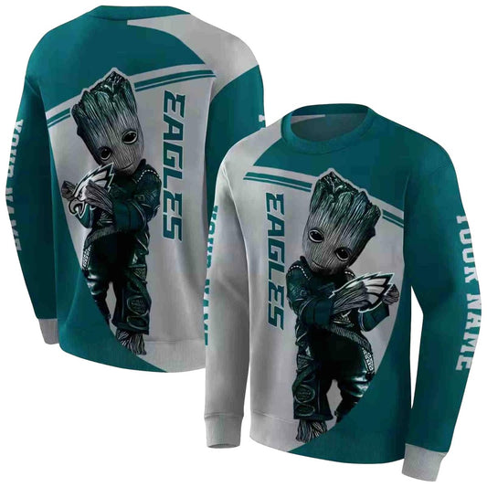 Personalized Philadelphia Eagles Groot Green Aop Sweatshirt - Moonbestprint