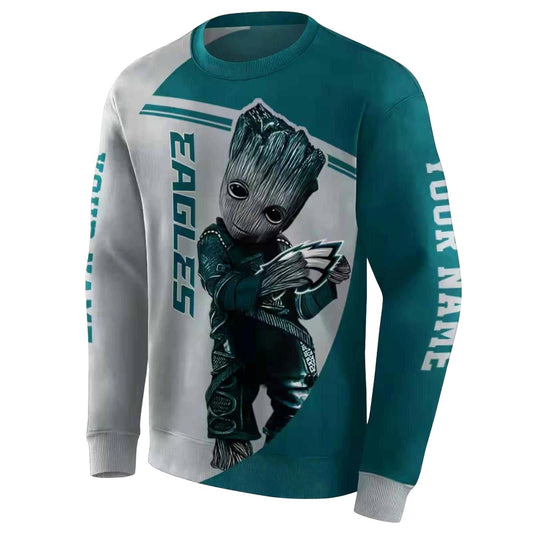 Personalized Philadelphia Eagles Groot Green Aop Sweatshirt - Moonbestprint