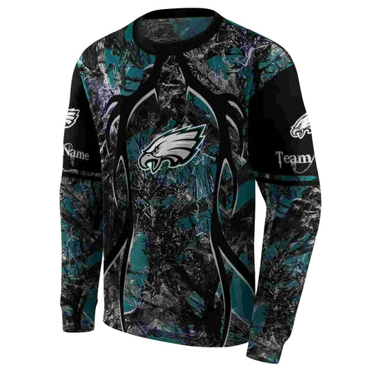 Personalized Philadelphia Eagles Hunting Theme Green Black Aop Sweatshirt - Moonbestprint