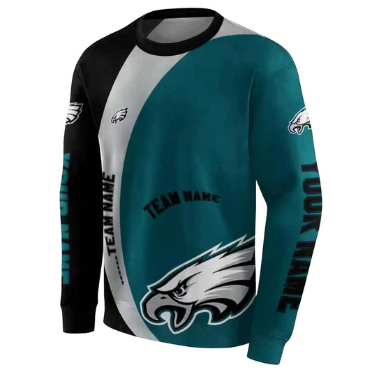Personalized Philadelphia Eagles Minimalist Design Green Black Aop Sweatshirt - Moonbestprint