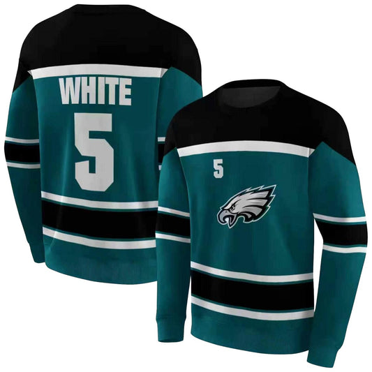 Personalized Philadelphia Eagles Striped Pattern Green Aop Sweatshirt - Moonbestprint