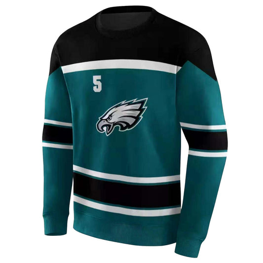 Personalized Philadelphia Eagles Striped Pattern Green Aop Sweatshirt - Moonbestprint
