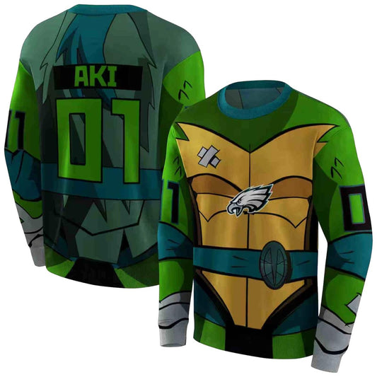 Personalized Philadelphia Eagles Superhero Armor Green Aop Sweatshirt - Moonbestprint
