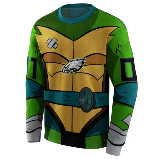 Personalized Philadelphia Eagles Superhero Armor Green Aop Sweatshirt - Moonbestprint