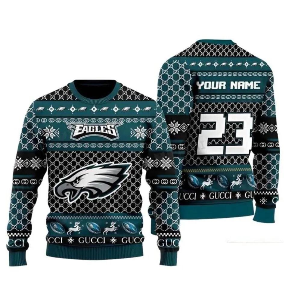 Personalized Seattle Seahawks Ugly Christmas Sweater, NFL Christmas Sweater Moonbestprint