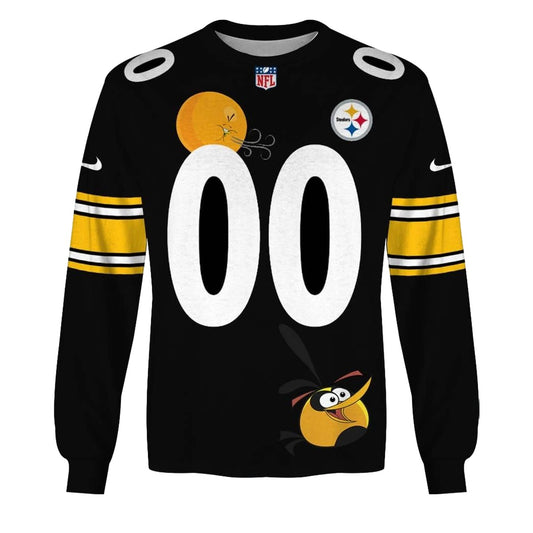 Personalized Pittsburgh Steelers And Angry Birds AOP Sweatshirt - Moonbestprint