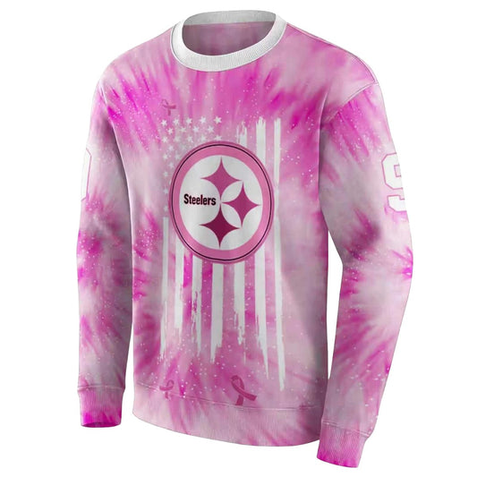 Personalized Pittsburgh Steelers Cancer Support Pink AOP Sweatshirt - Moonbestprint