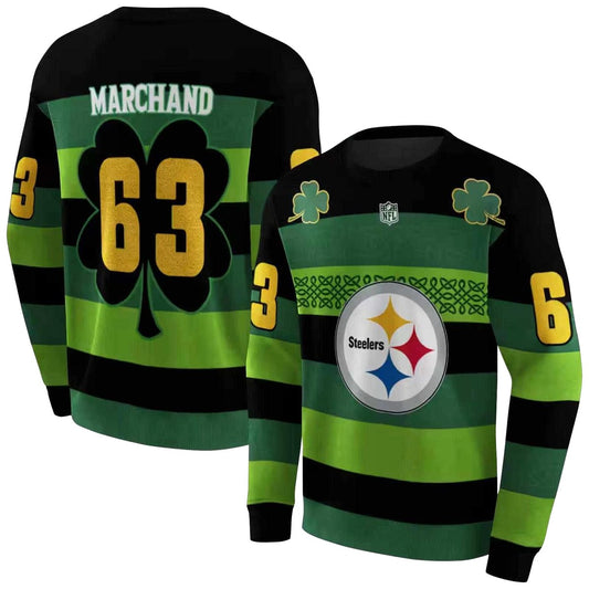 Personalized Pittsburgh Steelers Celtic Patterns Green AOP Sweatshirt - Moonbestprint