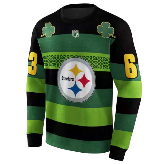 Personalized Pittsburgh Steelers Celtic Patterns Green AOP Sweatshirt - Moonbestprint