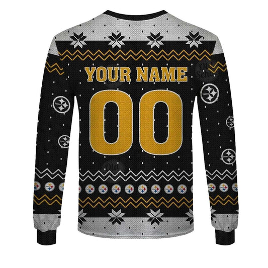Personalized Pittsburgh Steelers Chrismas Gnomies Sweater Style 2025 AOP Sweatshirt - Moonbestprint
