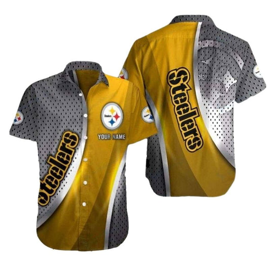 Personalized Pittsburgh Steelers Dotted Fade Modern Touch Hawaiian Shirt - Moonbestprint