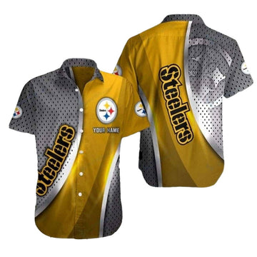 Personalized Pittsburgh Steelers Dotted Fade Modern Touch Hawaiian Shirt - Moonbestprint