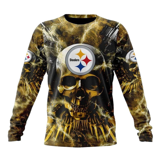 Personalized Pittsburgh Steelers Expendables Skull Halloween AOP Sweatshirt - Moonbestprint