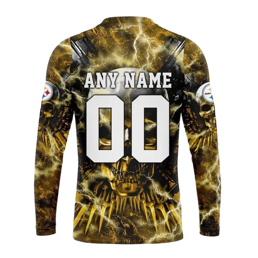 Personalized Pittsburgh Steelers Expendables Skull Halloween AOP Sweatshirt - Moonbestprint