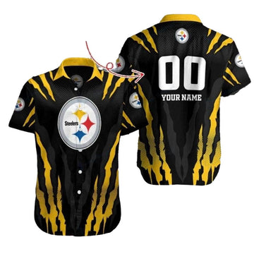 Personalized Pittsburgh Steelers Iconic Emblem Design Hawaiian Shirt - Moonbestprint