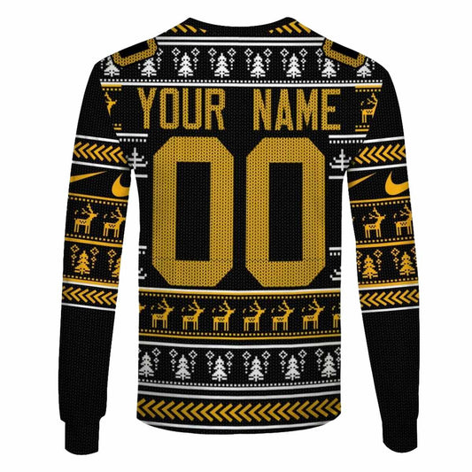 Personalized Pittsburgh Steelers Logo And Christmas Ugly Sweater 2025 AOP Sweatshirt - Moonbestprint