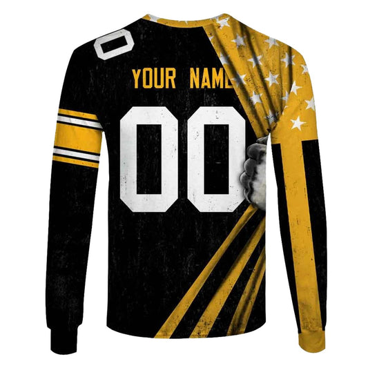 Personalized Pittsburgh Steelers Logo And Flag Inside Me AOP Sweatshirt - Moonbestprint
