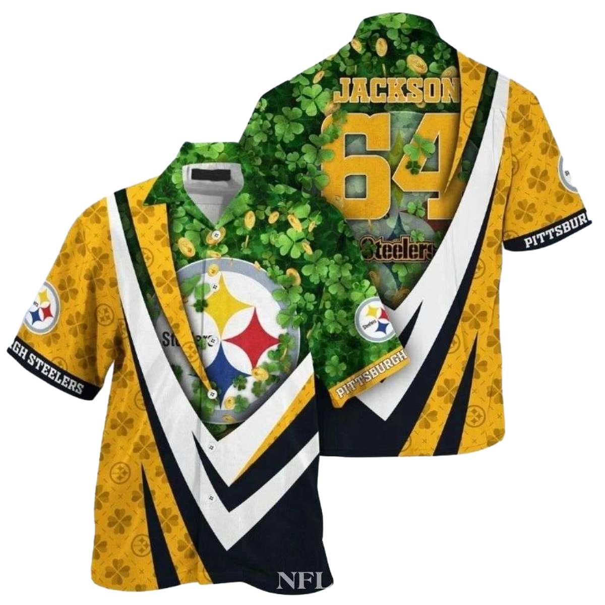 Personalized Pittsburgh Steelers Logo And Patrick Day Hawaiian Shirt - Moonbestprint