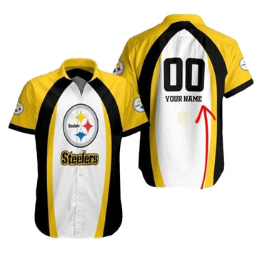 Personalized Pittsburgh Steelers Logo Golden Gridiron Glory Hawaiian Shirt - Moonbestprint