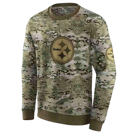 Personalized Pittsburgh Steelers Military Style AOP Sweatshirt - Moonbestprint