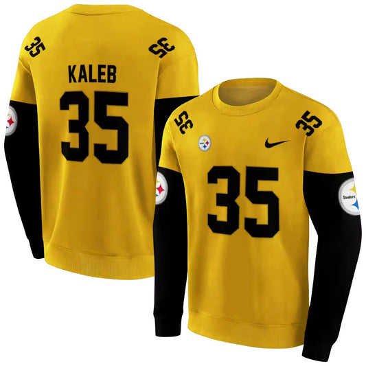 Personalized Pittsburgh Steelers Minimal Design Gold AOP Sweatshirt - Moonbestprint