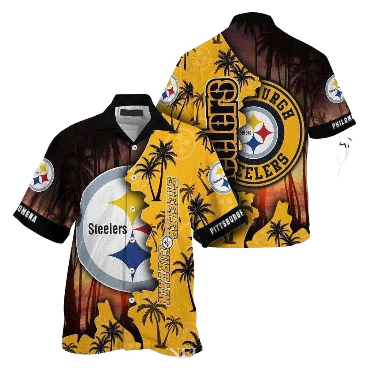 Personalized Pittsburgh Steelers Night Game Waves Starry Night Tropical Hawaiian Shirt - Moonbestprint