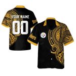 Personalized Pittsburgh Steelers Polynesian Tattoo Design Hawaiian Shirt - Moonbestprint