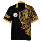 Personalized Pittsburgh Steelers Polynesian Tattoo Design Hawaiian Shirt - Moonbestprint