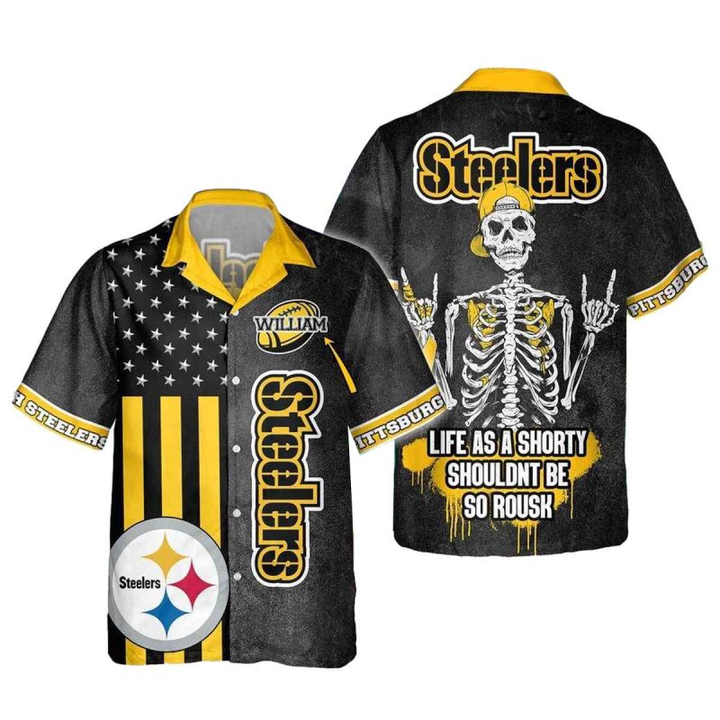 Personalized Pittsburgh Steelers Skull Ready To Fight Hawaiian Shirt - Moonbestprint