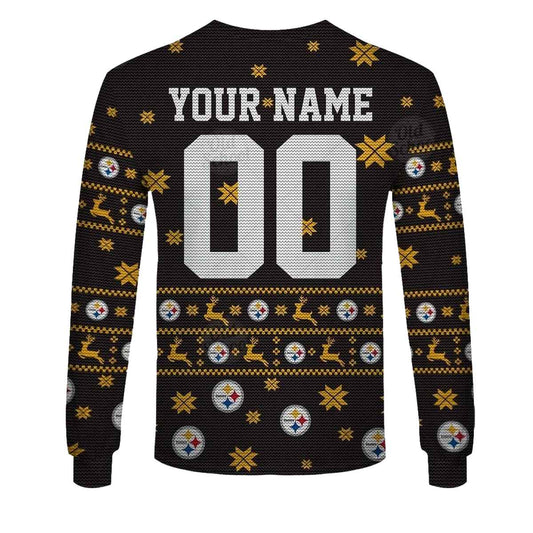 Personalized Pittsburgh Steelers Stay Home And Watch Steelers Ugly Swaeter AOP Sweatshirt - Moonbestprint